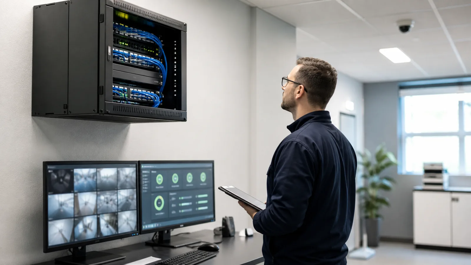 Long Island Security Camera Installation team testing the NYC handoff for IP camera and video operations for Cybersecurity MSP NYC — Camera Installation Handoff
